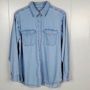 Vintage Cambridge Clothing Co Men's Large Long Sleeve Denim Button Down
